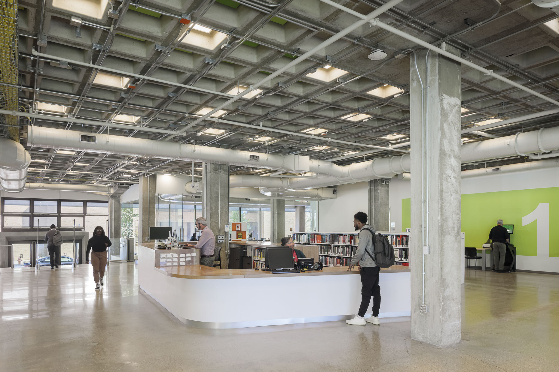 University of Baltimore Robert L Bogomolny Library by Behnisch Architekten photographed by Brad Feinknopf based in Columbus, Ohio