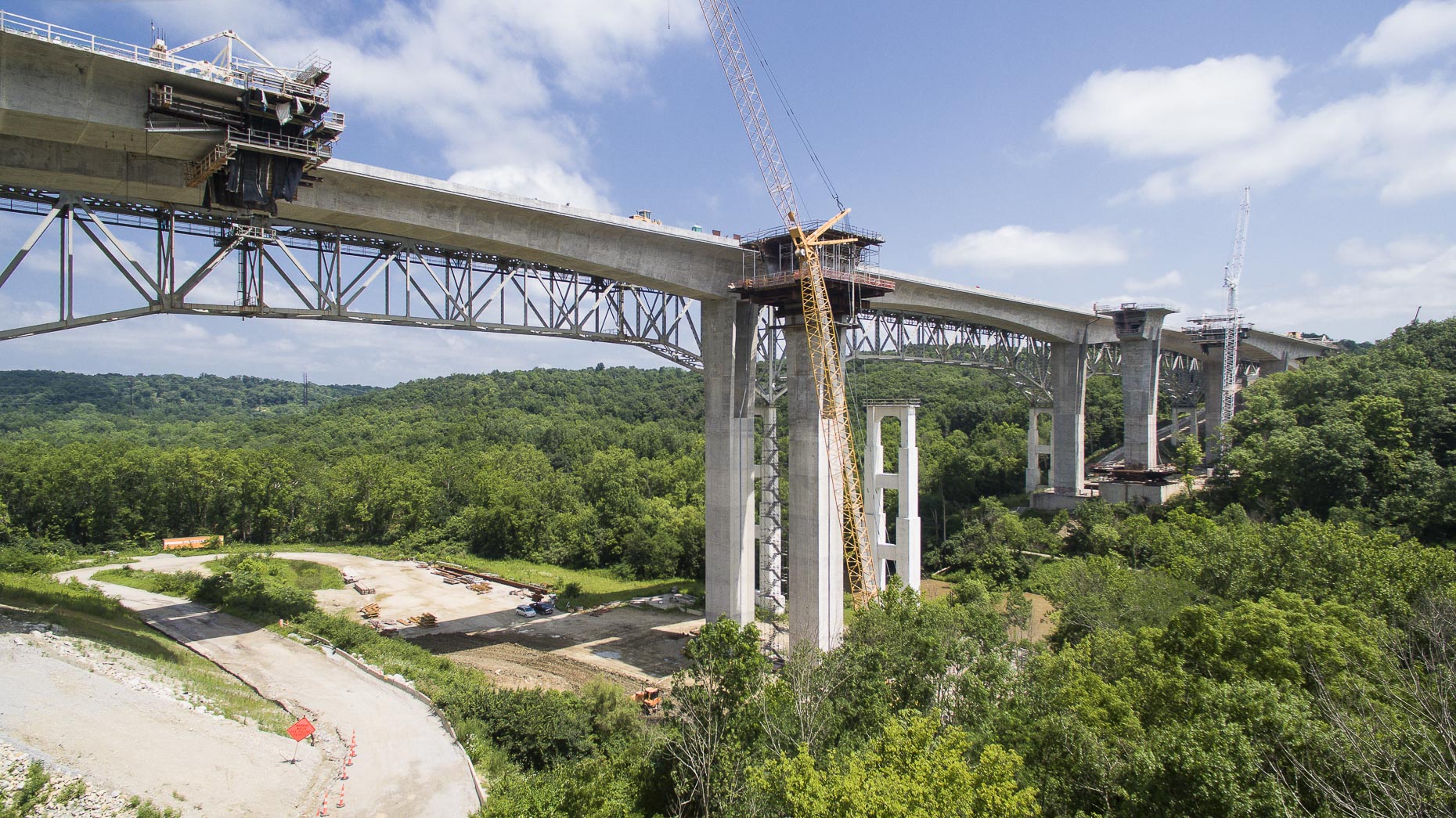 US I-71 Jeremiah Morrow Bridge Replacment In-Progress for HNTB photographed by LAuren K Davis based in Columbus, Ohio