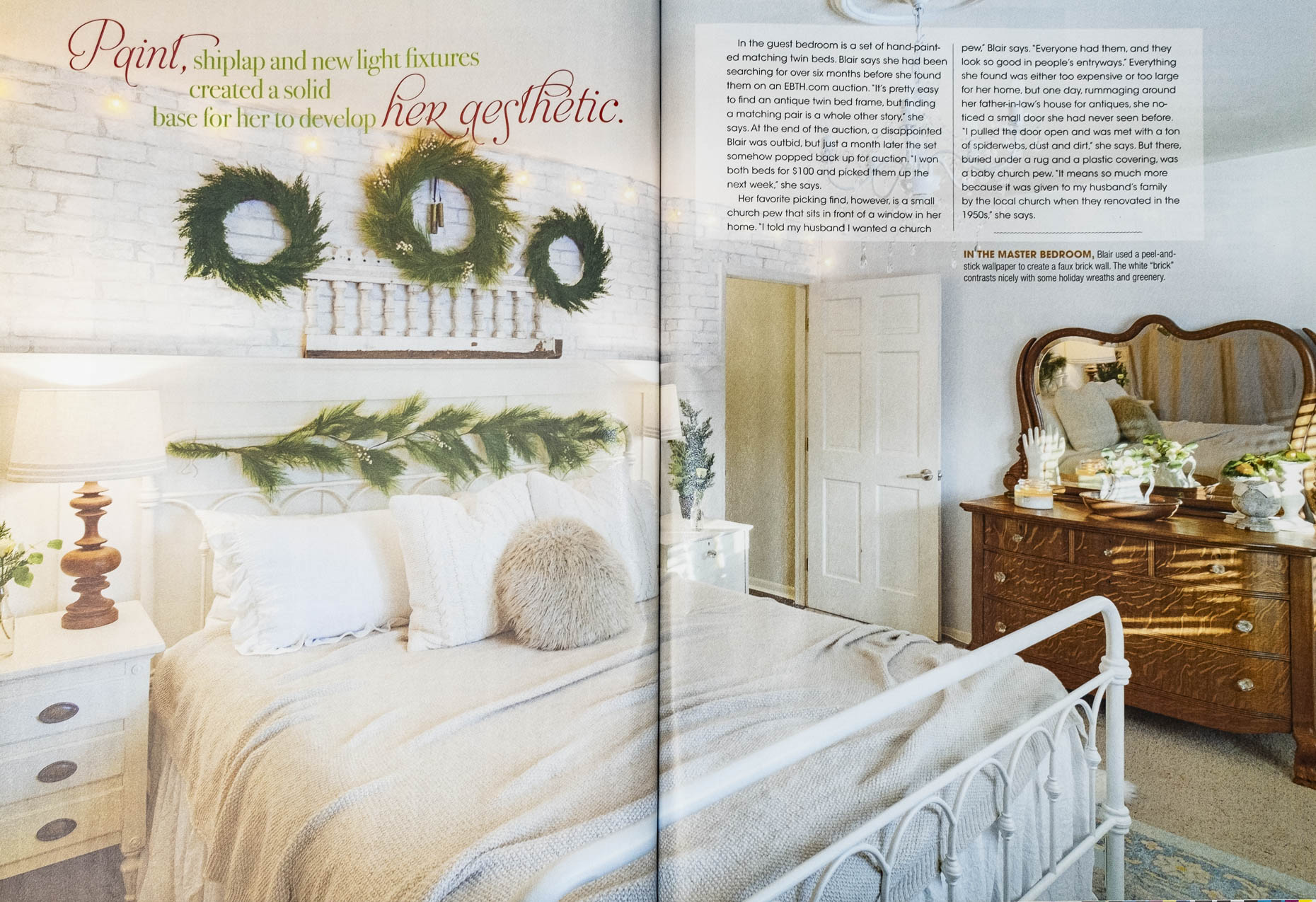 Tearsheets from Flea Market Decor 2020 Holiday Issue photographed by Lauren K Davis based in Columbus, Ohio